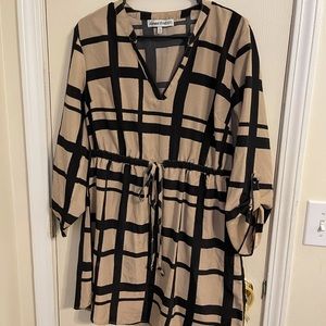 Cute Plaid Tan Dress